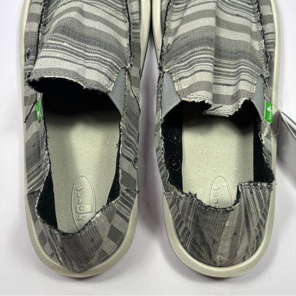 NEW Sanuk Donny Slip On Sandals Men’s 12 Grey Striped - Picture 6 of 13